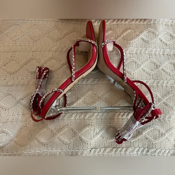 NEW! Chase + Chloe Stiletto Sandals with Wrap Around Ankle Straps Women’s Size 9 - Picture 10 of 15